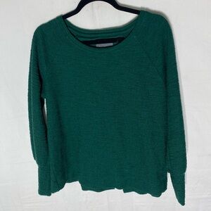 Anthropologie Holly Green Open Back Bow Tie Long Sleeve Top S